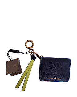 Burberry Camberwell Keyring Cardholder, Leather, Black/Blue, ROSCALB5SIB